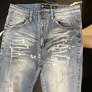 Waimea Leon Dore Distressed Blue Skinny Jeans